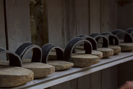 Slippers near the mosque in Alanyaの写真素材