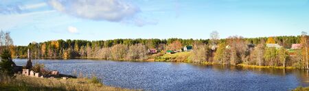 About Svirsky monastery. The pond next to The Holy Trinity Alexander Svirsky monastery in Leningrad regionの写真素材