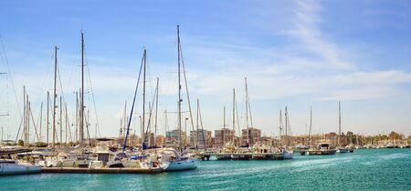 TORREVIEJA, SPAIN - SEPTEMBER 13, 2014: Puerto deportivo Marina Salinas. Yachts and boats parked at...