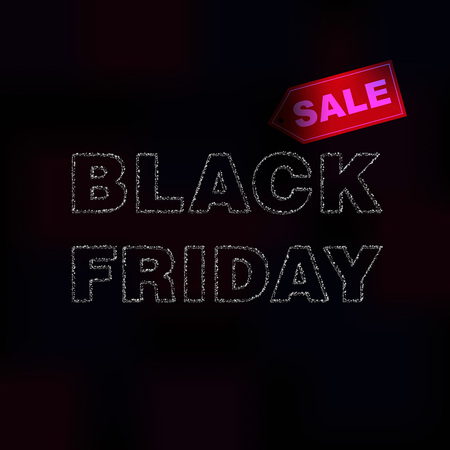 Black Friday sale blurred background. Promotion of trade discounts and Christmas sales. Advertising banner with free space for information. Vector illustrationのイラスト素材