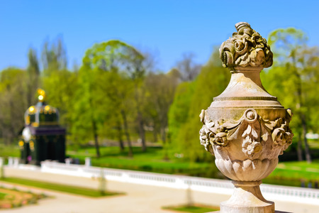 Sculptures in Park of Branicki Palace and Medical University of Bialystok Clinical Hospitals in Poland. Architecture of baroque mansions - historical memorialの写真素材