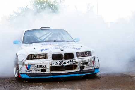 St-Petersburg, Russia - September 16, 2017: Car BMW 3-series, individual project, prepared for drift...