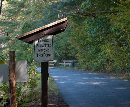 Fishing Beyond This Point Signの写真素材