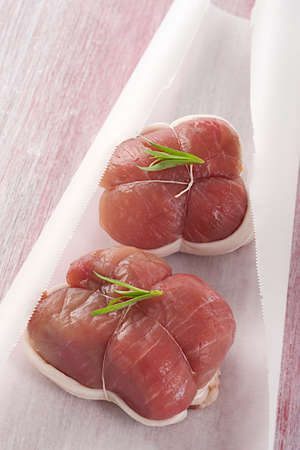 veal roulade in baking paperの写真素材