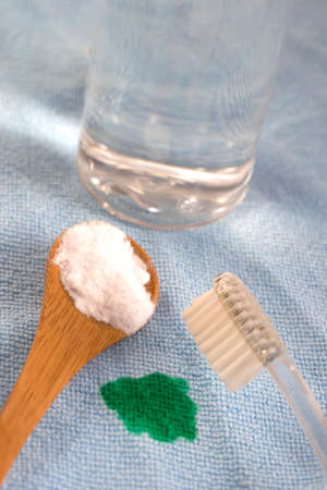 Eco-friendly natural cleaners  aking soda,  lemon and cloth  Homemade green cleaning