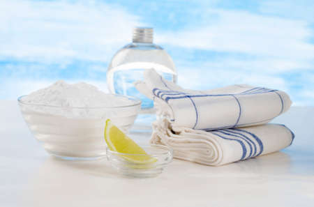 Organic cleaners with bicarboante and lemon for stain