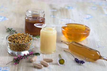 vitamins and nutritional supplements, organic honey bee productsの写真素材