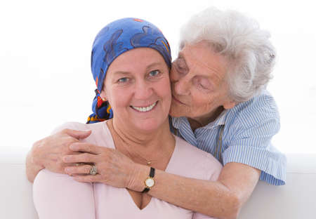 Loving mother the Supporting her daughter through her cancer treatmentの写真素材