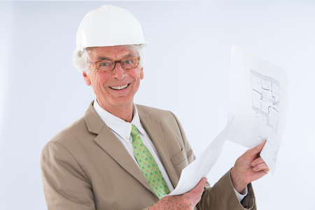 Architect with building planの写真素材