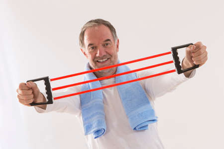 Healthy fitness elderly man . Sport and exercise concept.