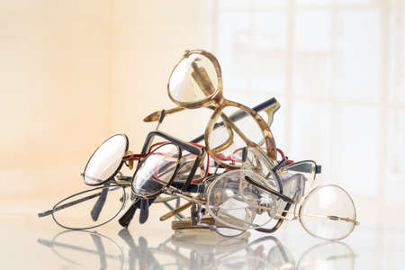 bunch of unneeded glasses  for donation to Third Worldの写真素材