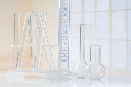 Laboratory glassware Test-tubes  and several glass object