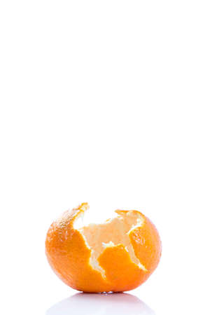 Peel of an mandarin isolated on white backgroundの写真素材