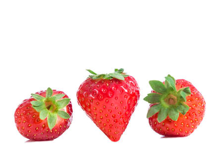 Strawberry isolated on white .crop on whiteの写真素材