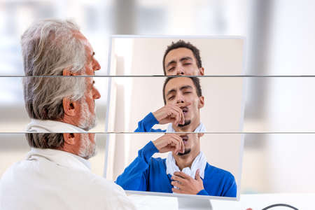 Tele-Mdicine, Tele-consultation -Doctor computer screen. Telemedicine or telehealth concept, sneezing, fluの写真素材