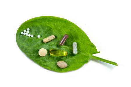 Homeopathy - A homeopathy concept with homeopathic medicineの写真素材
