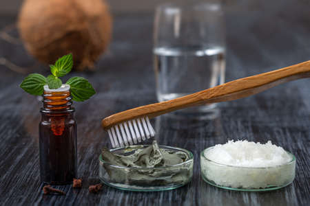Homemade toothpaste natural well-being productの写真素材