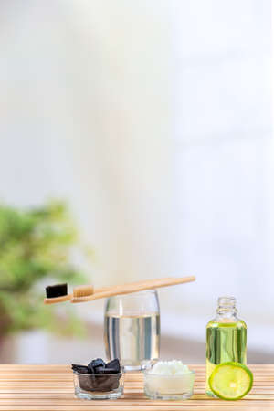 Preparation of homemade toothpaste with natural ingredientsの写真素材