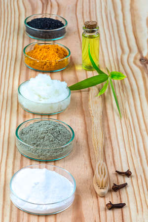Preparation of homemade toothpaste with natural ingredientsの写真素材