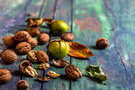 Fresh nuts - Dried fruit - contribution of Omega 3-vegetable oilの写真素材