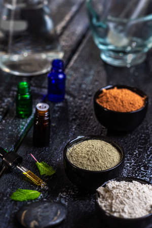 Clay treatments- Wellness, Spa, aesthetic treatments- In situationの写真素材