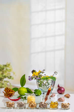 Food supplements -Alternative medicine-generic image of alternative medicineの写真素材