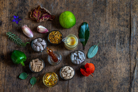 Food supplements -Alternative medicine-generic image of alternative medicineの写真素材