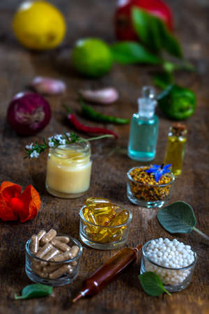 Food supplements -Alternative medicine-generic image of alternative medicineの写真素材