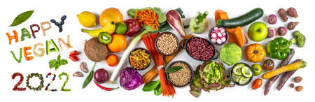 HAPPY VEGAN 2022 panoramic image,special Veganの写真素材