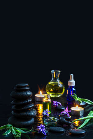 Hot stones and essential oilsの写真素材