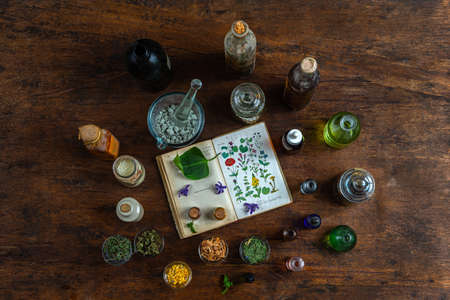 Apothecary conceptual image,vintage concept of medicineの写真素材