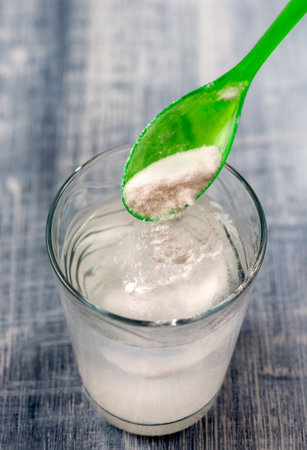 Baking soda -Facilitates digestion alternative medicineの写真素材