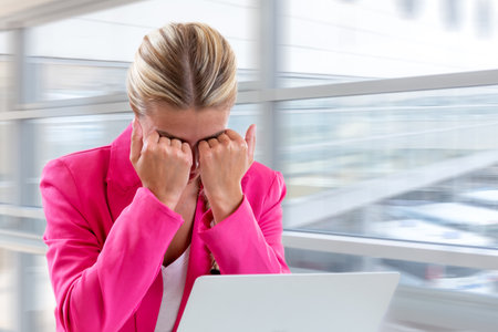 Depression and stress at workの写真素材