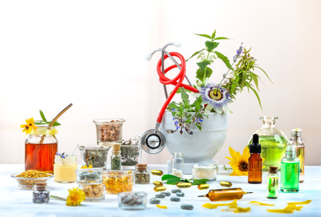 Phytotherapy, Alternative medicine- Conceptual photo.の写真素材