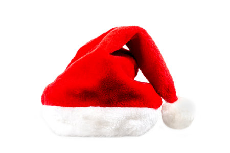 Santa Claus helper hat isolated on white background. Christmas and New Year celebration.の写真素材
