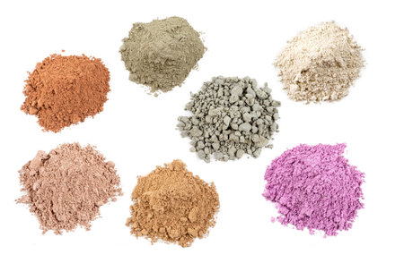 6 ultra-ventilated powder arrigils with crushed clay.の写真素材