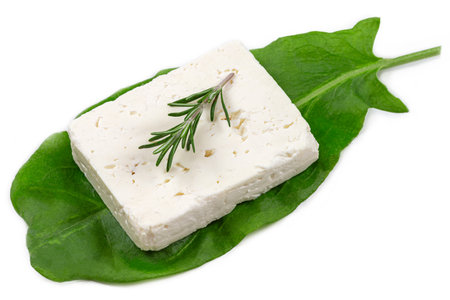 Wole Feta cheese isolated on white background clipping Heap of Feta cheese,の写真素材
