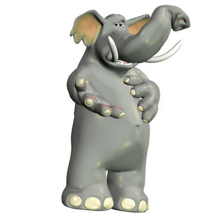 Illustration of an elephant isolated on a white backgroundの写真素材