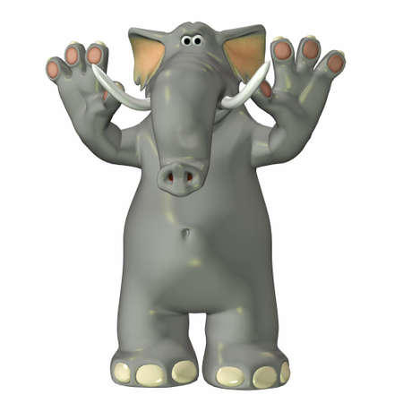 Illustration of an elephant isolated on a white backgroundの写真素材