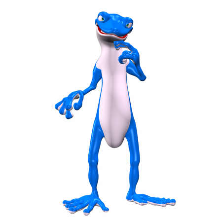 Illustration of a blue gecko isolated on a white backgroundの写真素材
