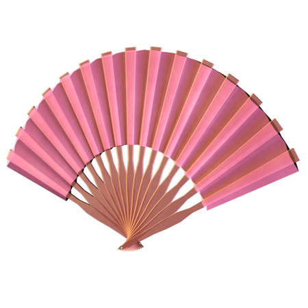 Illustration of a pink fan isolated on a white backgroundの写真素材