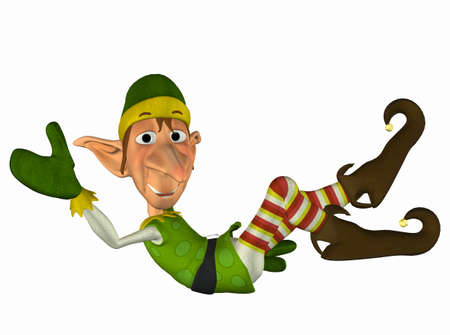 Illustration of a christmas elf isolated on a white backgroundの写真素材