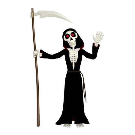 Illustration of a grim reaper isolated on a white backgroundの写真素材