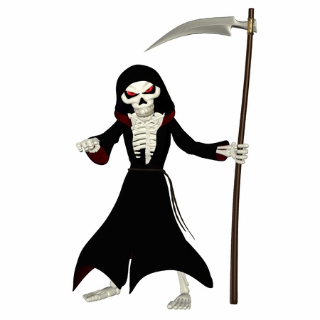 Illustration of a grim reaper isolated on a white backgroundの写真素材
