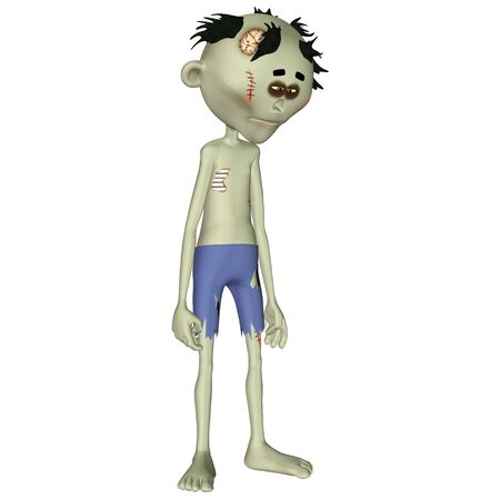 Illustration of a zombie isolated on a white backgroundの写真素材