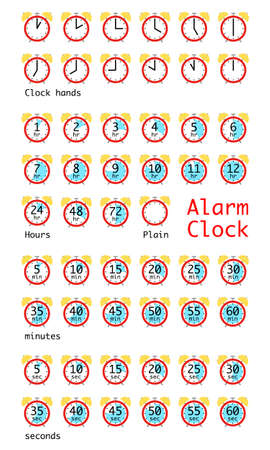 It is an alarm clock type time display material that is easy to use at the time of production.のイラスト素材