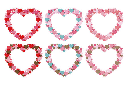 A set of cute frames perfect for Valentine's Day and weddings.のイラスト素材