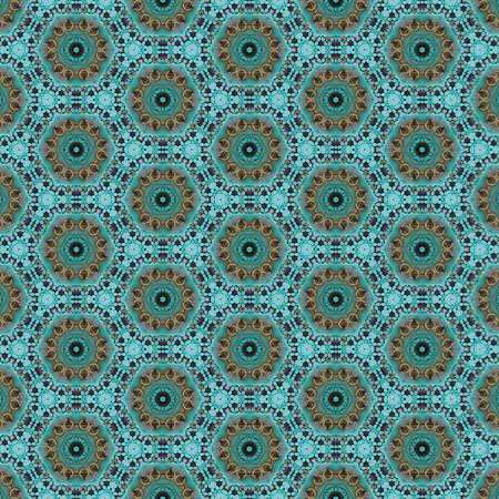 kaleidoscope pattern created and motivated with wooden door and metal doorknob at buddhist temple....