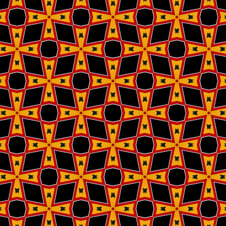 kaleidoscope pattern motivated from red, yellow, and black traffic signs. radial spreading polygon and rhombの写真素材