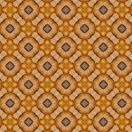 kaleidoscopic pattern motivated from cheese pumpkin.The shape of the modified pumpkin is radially spread out.の写真素材